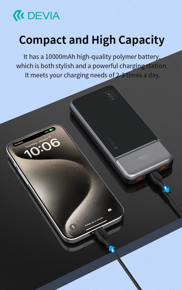 Batterie externe entièrement compatible Smart Series 22,5 W avec affichage numérique (10 000 mAh) – Image 5